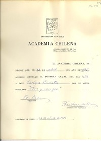 [Diploma] 1975 abr. 23, Santiago, Chile [a] Enrique Bunster