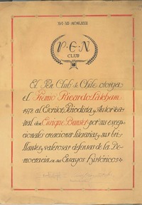 [Diploma] 1972 dic. 16, Santiago, Chile [a] Enrique Bunster