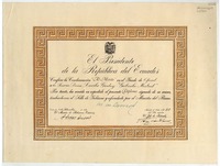 [Diploma] 1938 sep. 7, Quito, Ecuador [a] Gabriela Mistral