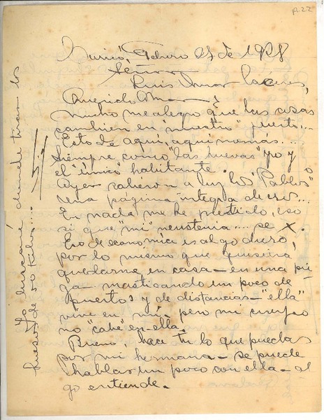 [Carta] 1928 feb. 27, Curico, Chile [a] Luis Omar Cáceres