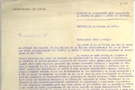 [Carta] 1933 oct. 18, Santiago, Chile [a] Luis Omar Cáceres