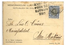 [Carta] 1928 ago. 21, Santiago, Chile [a] Luis Omar Cáceres, San Antonio, Chile