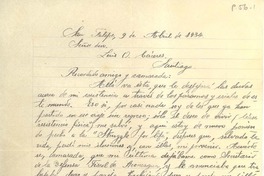 [Carta] 1934 abr. 9, San Felipe, Chile [a] Luis Omar Cáceres, Santiago, Chile