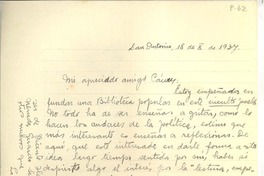 [Carta] 1937 oct. 18, San Antonio, Chile [a] Omar Cáceres