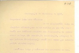 [Carta] 1928 dic. 31, Santiago, Chile [a] Luis Omar Cáceres