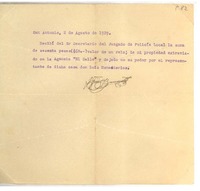 [Recibo] 1929 ago. 2, San Antonio, Chile [a] Luis Omar Cáceres