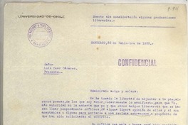 [Carta] 1933 set. 22, Santiago, Chile [a] Omar Cáceres