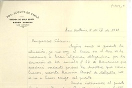 [Carta] 1931 sep. 5, San Antonio, Chile [a] Omar Cáceres