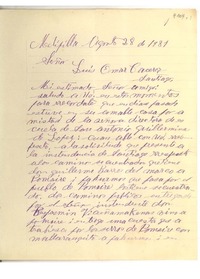 [Carta] 1931 ago. 28, Melipilla, Chile [a] Omar Cáceres, Santiago, Chile