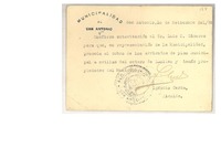 [Tarjeta] 1928 sep. 1, San Antonio, Chile [a] Luis Omar Cáceres