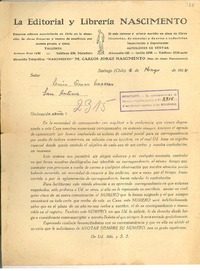 [Carta] 1928 may. 7, Santiago, Chile [a] Omar Cáceres, San Antonio, Chile