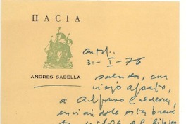 [Carta] 1976, ene. 1, Antofagasta, Chile [a] Alfonso Calderón