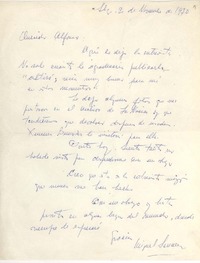 [Carta] 1972 nov. 11, Santiago, Chile [a] Alfonso Calderón, Santiago, Chile