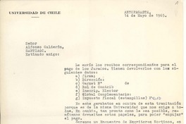 [Carta] 1965 may. 14, Antofagasta, Chile [a] Alfonso Calderón