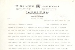 [Carta] 1977 nov. 09, México [a] Alfonso Calderón, Santiago, Chile