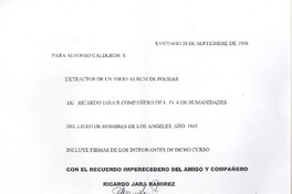 [Carta] 1998 sep. 26, Santiago, Chile [a] Alfonso Calderón