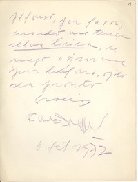 [Carta] 1972 sep. 06, [Santiago, Chile] [a] Alfonso Calderón