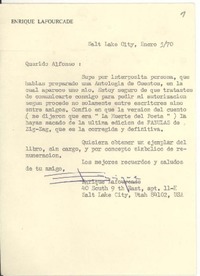 [Carta] 1970 ene. 05, Utah, Estados Unidos [a] Alfonso Calderón