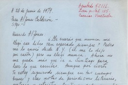 [Carta] 1979 jun. 20, Caracas, Venezuela [a] Alfonso Calderón, Santiago, Chile