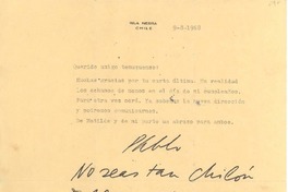 [Carta] 1968 ago. 9, Isla Negra, Chile [a] Armando Benavente