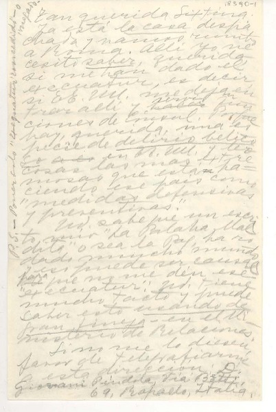 [Carta] 1951 diciembre, Nápoles, Italia [a] Sixtina Araya