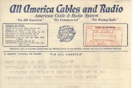 [Telegrama] 1953 jun. 31, Habana, Cuba [a] Sixtina Araya