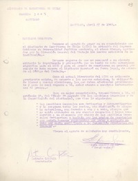 [Carta] 1949 abr. 27, Santiago, Chile [a] [Socios Sindicato de Escritores de Chile]