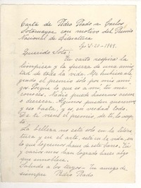 [Carta] 1949 may. 20, Santiago, Chile [a] Carlos Sotomayor