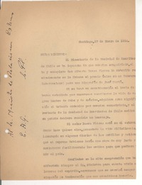 [Carta] 1954 ene. 27, Santiago, Chile [a] [Ministro de Relaciones Exteriores]