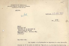 [Carta] 1949 abr. 22, Santiago, Chile [a] Carlos Préndez Saldías