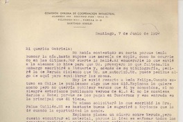 [Carta] 1950 jun. 7, Santiago, Chile [a] Gabriela Mistral