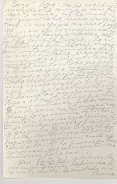 [Carta] [1952], Nápoles, Italia [a] José Santos González Vera