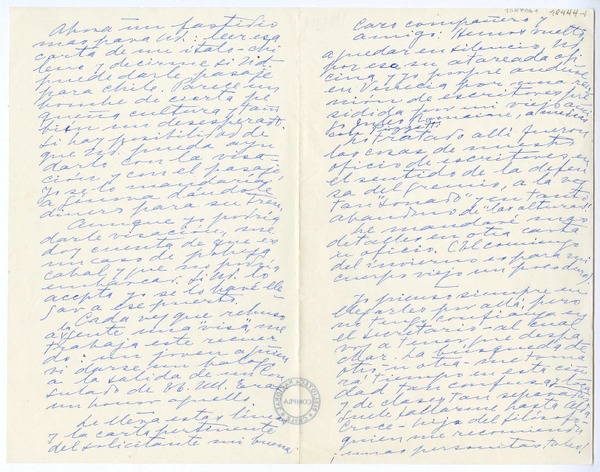 [Carta] 1952, Nápoles, Italia [a] Humberto Díaz-Casanueva