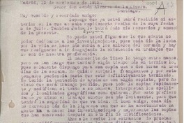 [Carta] 1933 noviembre 12, Madrid, España [a] Senén Álvarez de la Rivera, Santiago [Chile]
