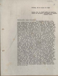 [Carta] 1949 enero 29, Bilbao, España [a] José María de Areilza Buenos Aires, Argentina