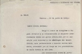 [Oficio N° 2959] 1948 julio 15, Mendoza, Argentina [al] Sr. Cónsul General de Chile