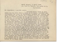 [Carta] 1947 abril 4, Bahía Blanca, Argentina [a] José M. Imbert, Valparaíso [Chile]