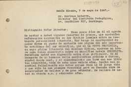 [Carta] 1947 mayo 7, Bahía Blanca, Argentina [a] Mariano Latorre, Santiago, Chile