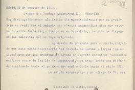 [Carta] 1930 octubre 25, Madrid, España [a] Domingo Amunátegui L., Marsella