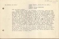 [Carta] 1947 marzo 26, Bahía Blanca, Argentina [a] Armando Braun Menéndez, Buenos Aires