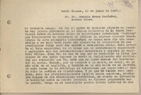 [Carta] 1947 junio 10, Bahía Blanca, Argentina [a] Armando Braun Menéndez, Buenos Aires