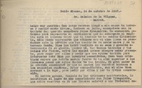 [Carta] 1947 octubre 14, Bahía Blanca, Argentina [a] Dalmiro de la Válgoma, Madrid [España]