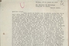 [Carta] 1949 junio 19, Bilbao, España [a] Antonio de Undurraga, Buenos Aires