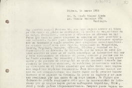 [Carta] 1951 marzo 14, Bilbao, España [a] Tomás Thayer Ojeda, Santiago, [Chile]