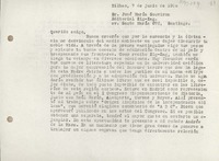 [Carta] 1950 junio 7, Bilbao, España [a] José María Souviron, Santiago [Chile]