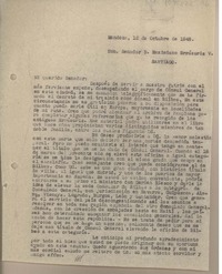 [Carta] 1948 octubre 12, Mendoza, Argentina [a] Maximiano Errázuriz V., Santiago [Chile]