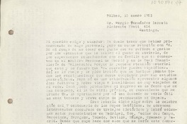 [Carta] 1951 enero 15, Bilbao, España [a] Sergio Fernández Larrain, Santiago [Chile]