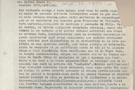 [Carta] 1971 marzo 18, [Cordoba] [a] Rafael Reyes R., Santiago [Chile]