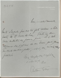 [Carta] 1936 febrero 13, Lisboa, Portugal [a] Juan Mujica de la Fuente
