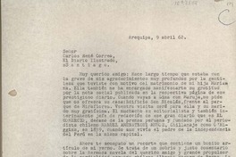 [Carta] 1962 abril 9, Arequipa, Perú [a] Carlos René Correa, Santiago, Chile